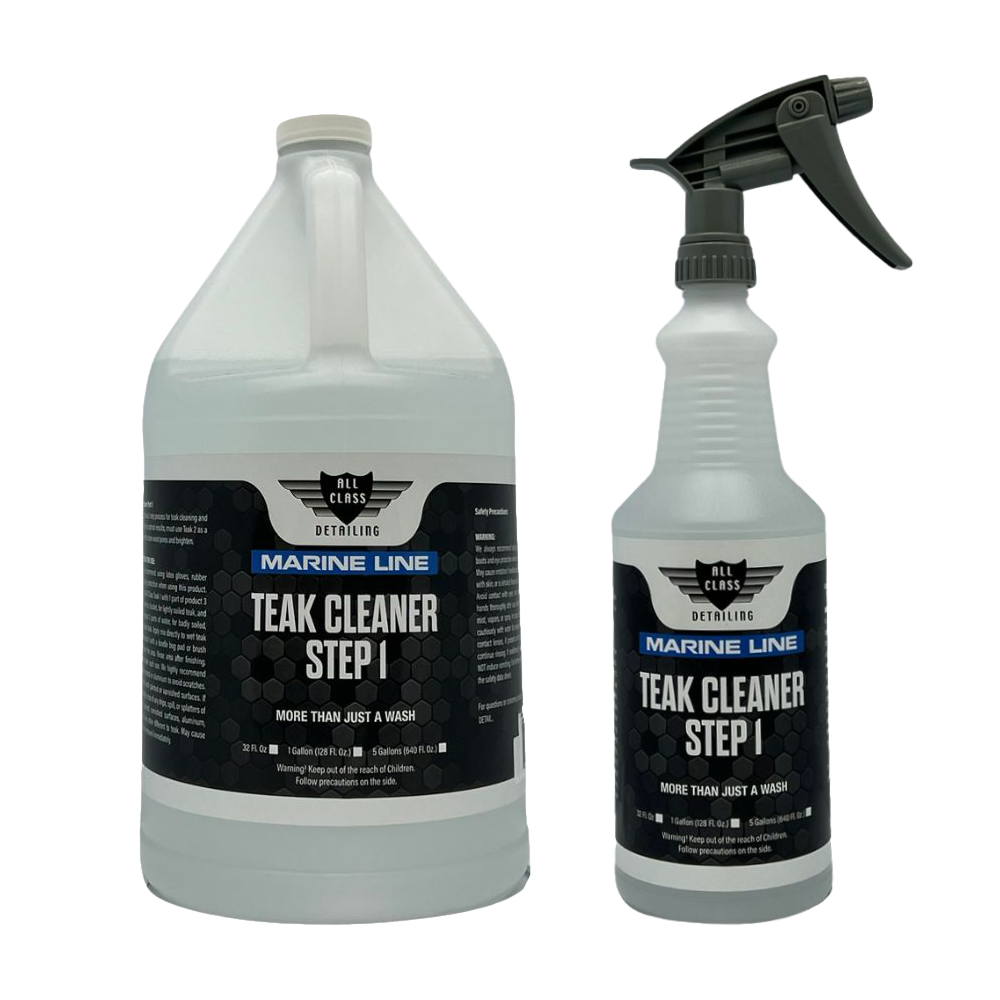 All Class Detailing Marine Teak Cleaner Step 1