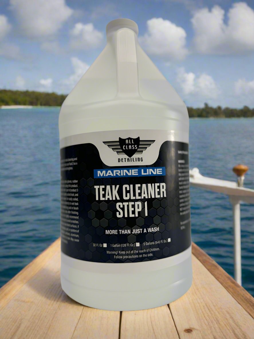 All Class Detailing Marine Teak Cleaner Step 1